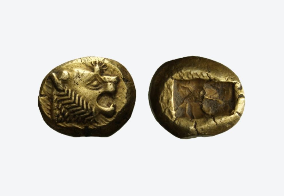 1/3 Stater (Trite), Lydien, König Alyattes (610 bis 561 v. Chr.), Elektron, Inv.Nr. AN00254