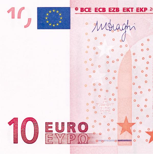 Teil einer 10-Euro-Banknote