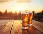 Bier vor strahlender Sonne