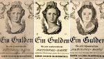 gefälschte Gulden-Banknoten aus dem 19. Jh