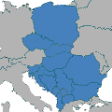 landkarte europa mit cesee blau eingefärbt