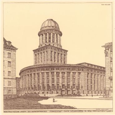 Das vom Architekten Leopold Bauer geplante und nie gebaute Bankpalais an der Alserstraße, 1913