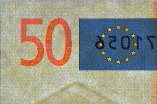 Durchsichtselement der echten Banknote