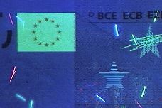 UV-Merkmale der echten Banknote