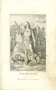 S. Georgius Martyr., Entwurf J. F. Führich, Stich A. Petrak, Druck G. J. Manz Kunstverlag, Regensburg, 19. Jh.