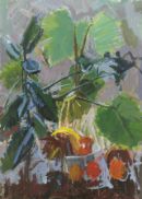 Philodendron und Gummibaum mit Früchten, 1934