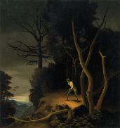 Waldlandschaft mit Jäger, 1928