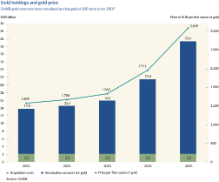 Gold holdings and gold price