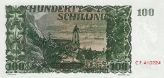 100 Schilling 1954 - Rückseite