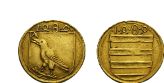 Goldabschlag vom Rabenpfennig, Ungarn, Matthias Corvinus, 1489, Gold.