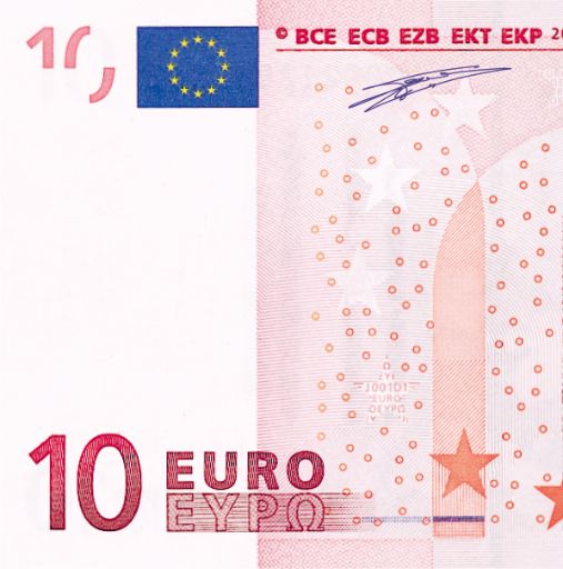 Teil einer 10-Euro-Banknote