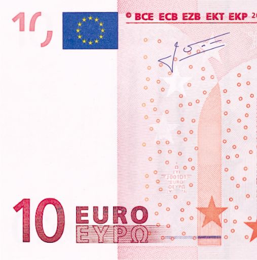 Teil einer 10-Euro-Banknote