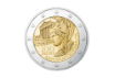 Österreichische 2‑Euro‑Gedenkmünze 2018 ‚100 Jahre Republik Österreich‘ mit Porträt von Staatskanzler Karl Renner und Staatswappen.