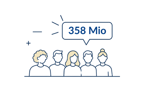 358 Millionen Menschen, Seit dem Euro-Beitritt Bulgariens 2026 bezahlen mehr als 358 Millionen Menschen in ihrem Alltag mit dem Euro.