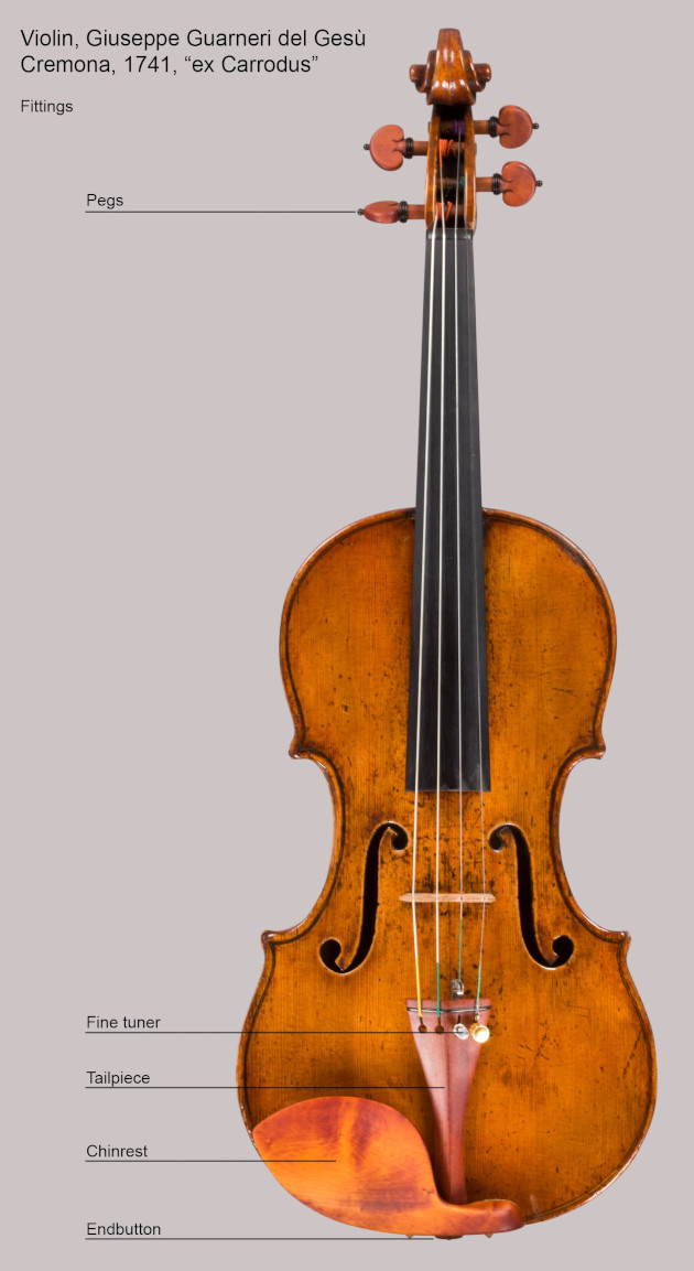Violin, Guarneri del Gesù, 1741,, fittings